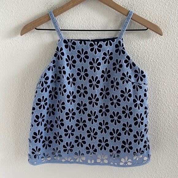 Anthropologie Maeve Quinn Textured Cami In Sky Blue US 0 Petite - Picture 1 of 5